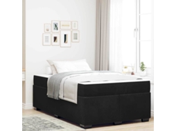 Vidaxl Estrutura da Cama com Colchão Preto 120 X 200 Cm Tecido