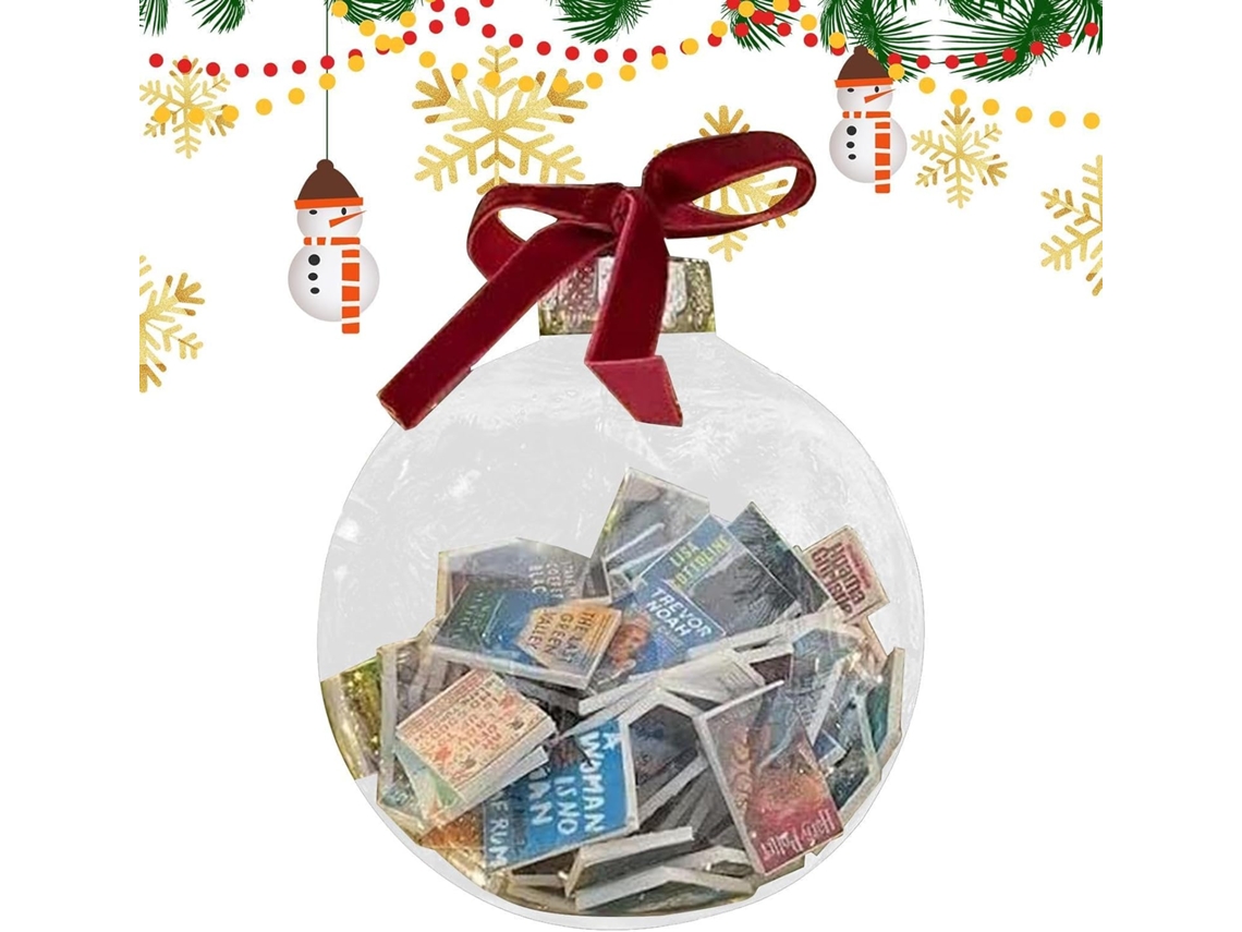 Enfeites De Natal Transparentes E Divertidos | Enfeites Recheados De Livros |