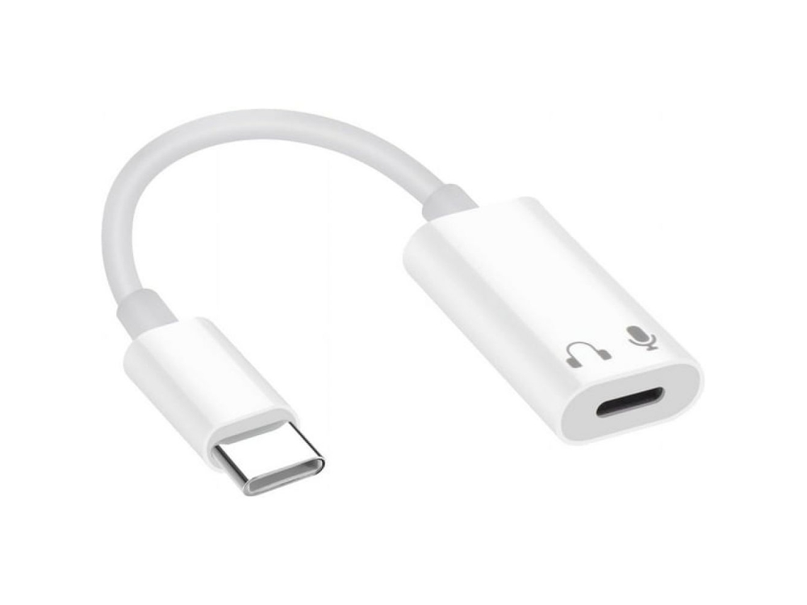 Adaptador de Áudio para Dispositivos Usb c, Fone Ouvido Usb c 3,5 Mm com Suporte Função Voz, Indicador Luminoso Funcionamento e Alta Definiç AQUAFORGE