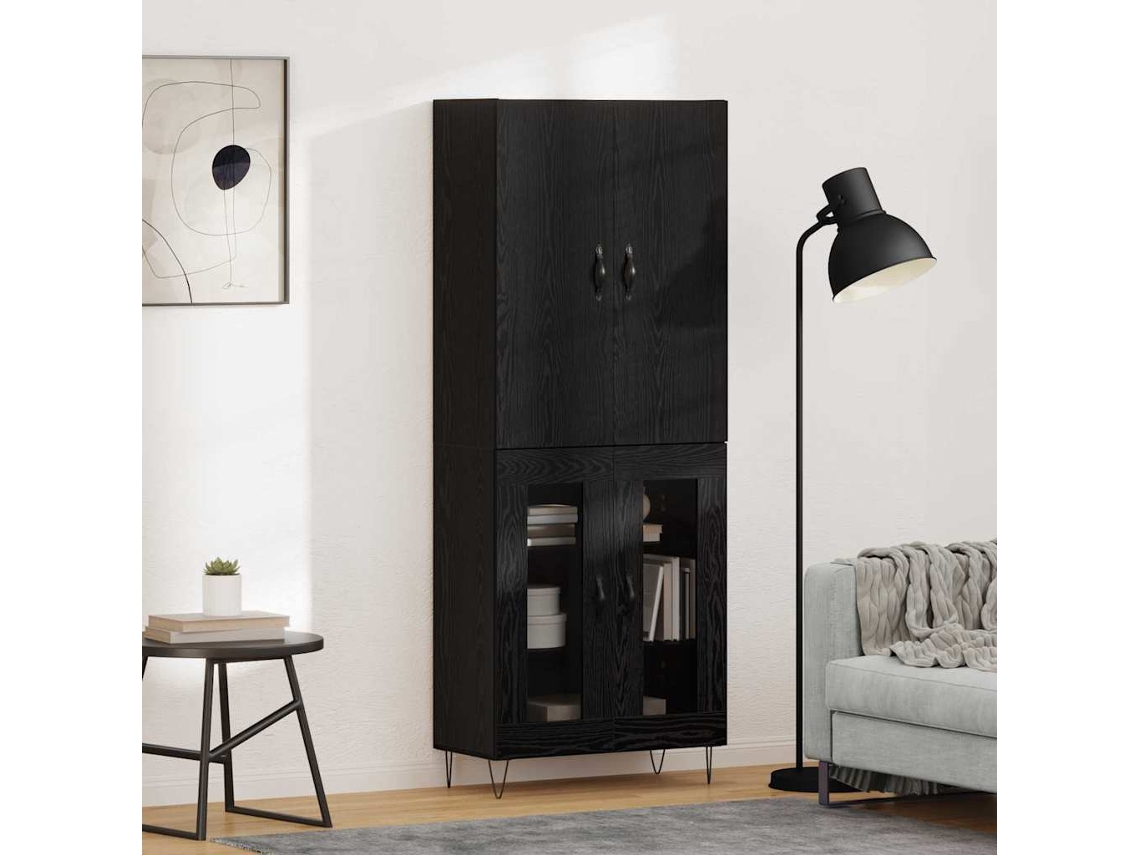 Vidaxl Buffê 2 Pcs Carvalho Preto Madeira Engenheirada E Vidro