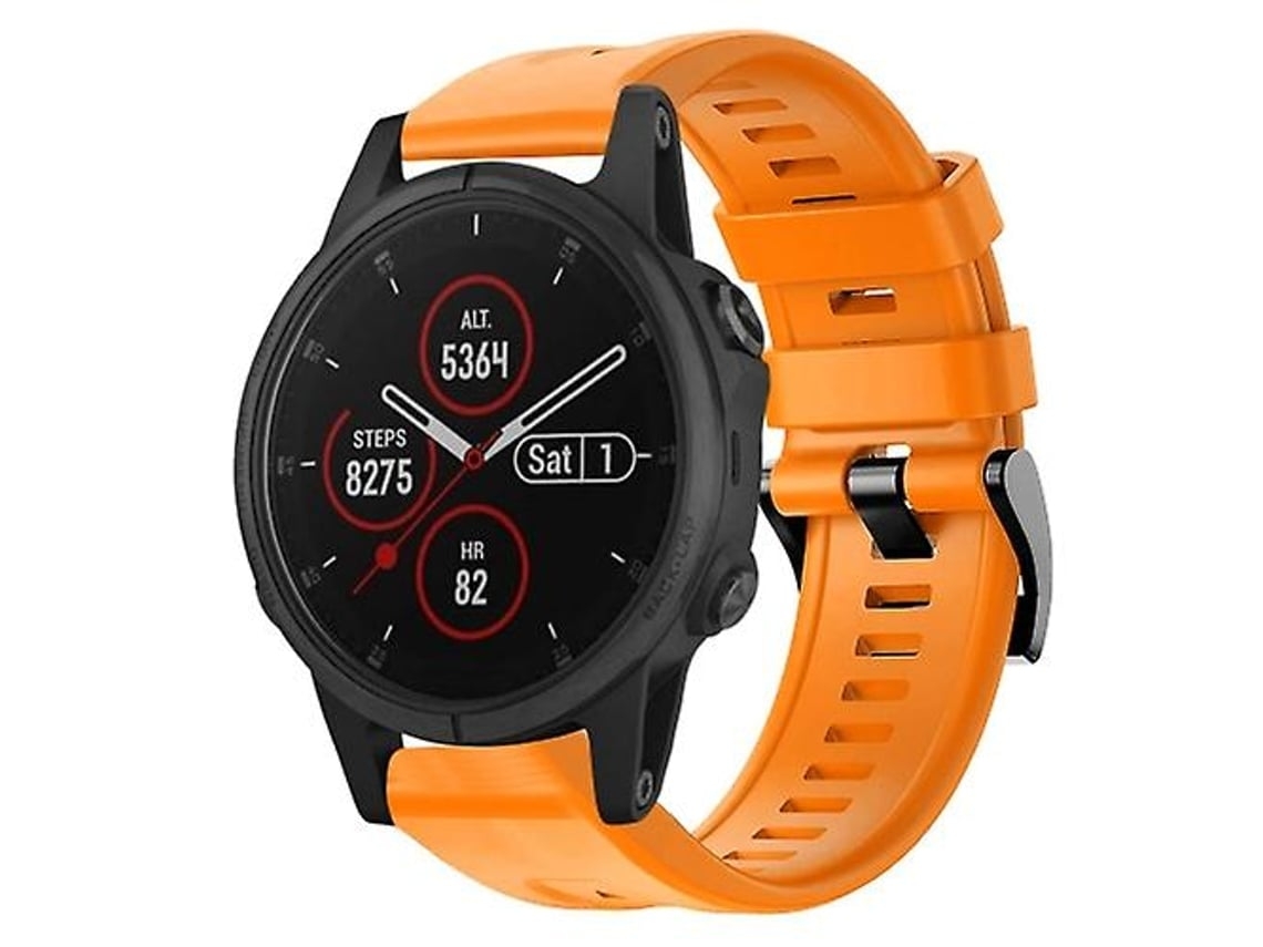 Lurelia Pulseira, Compatível Com Garmin Fenix 5s Plus De Silicone Laranja, Acabamento Moderno