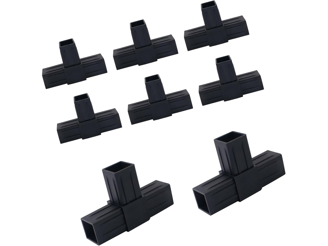 Conjunto De 8 Conectores Quadrados Para Tubos 1 Polegada, Fáceis De Usar Em Prateleiras, Estruturas E Móveis