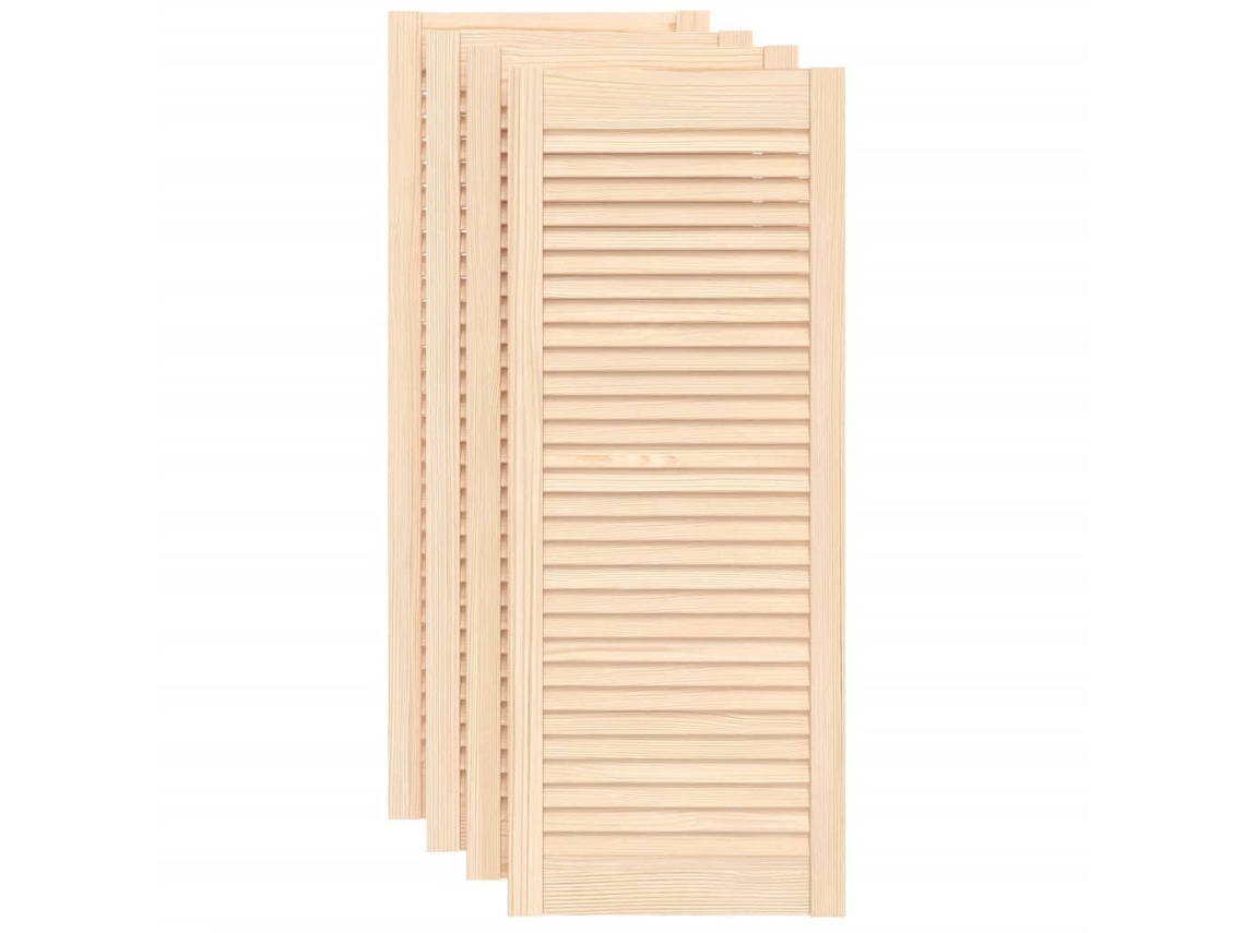 Conjunto 4 Porta Com Venezianas Vidaxl Marrom Madeira De Pinho