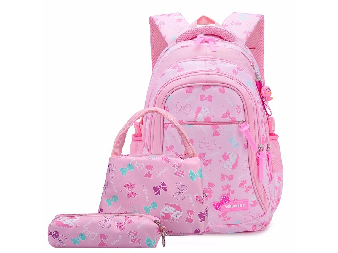 Conjunto De Três Peças De Mochila Ultraleve À Prova D'água Para Meninas, Azul Escuro