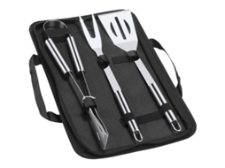 Ferramentas De Churrasco, Conjunto De 3 Acessórios Para Churrasqueira Com Garfo, Espátula E Pinças De Aço Inoxidável