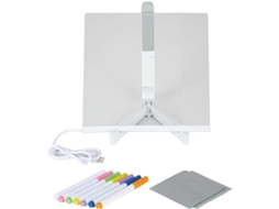 Quadro Mensagens Led Acrílico 20x20cm Com Canetas Coloridas