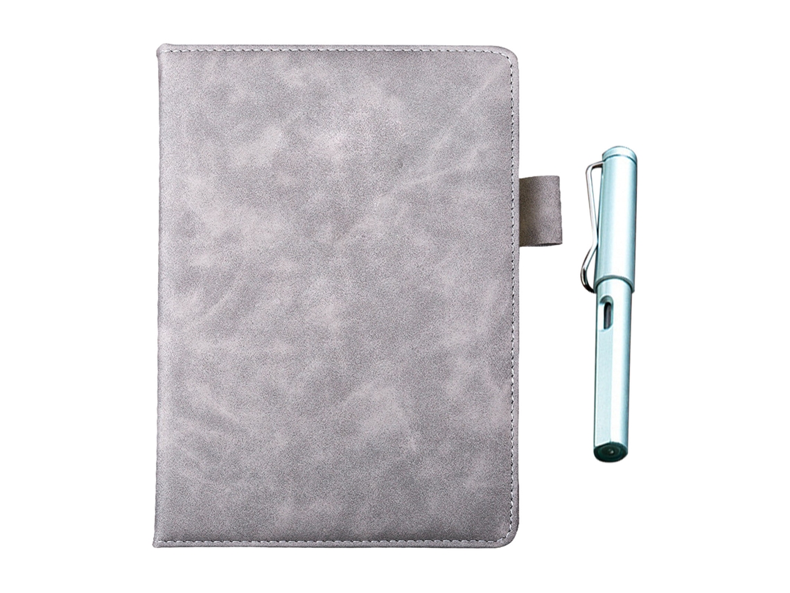 Caderno A5 de Couro Pu Capa Grossa Extra Livro de Escrita Material de Papelaria para Trabalho Empresarial Diário