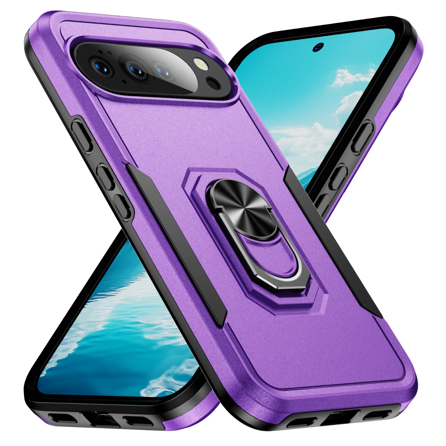 (roxo, Google Pixel 8a) Capa Resistente Magnética Para Suporte Veicular Com Anel De Suporte E Proteção Contra Quedas