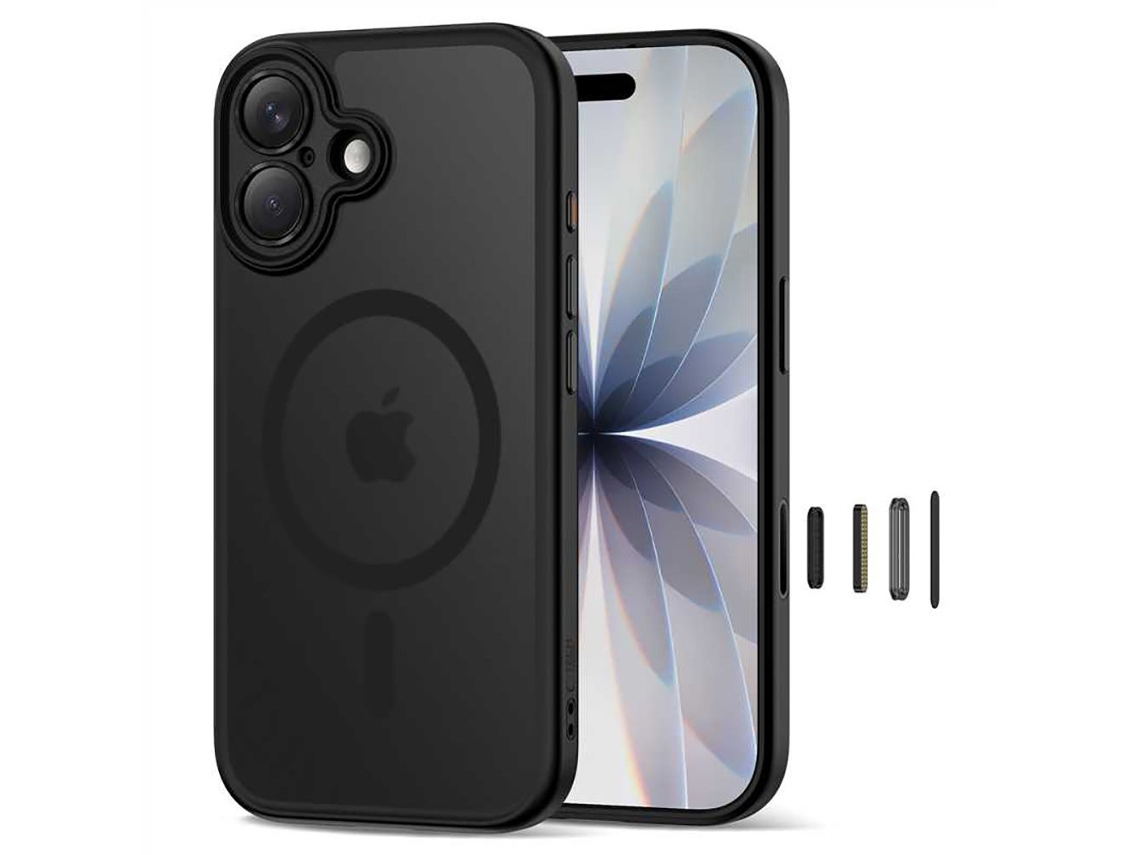 Capa Protetora Tech-protect Magpeak Para Magsafe Para Iphone 17 Pro, Preta Fosca.