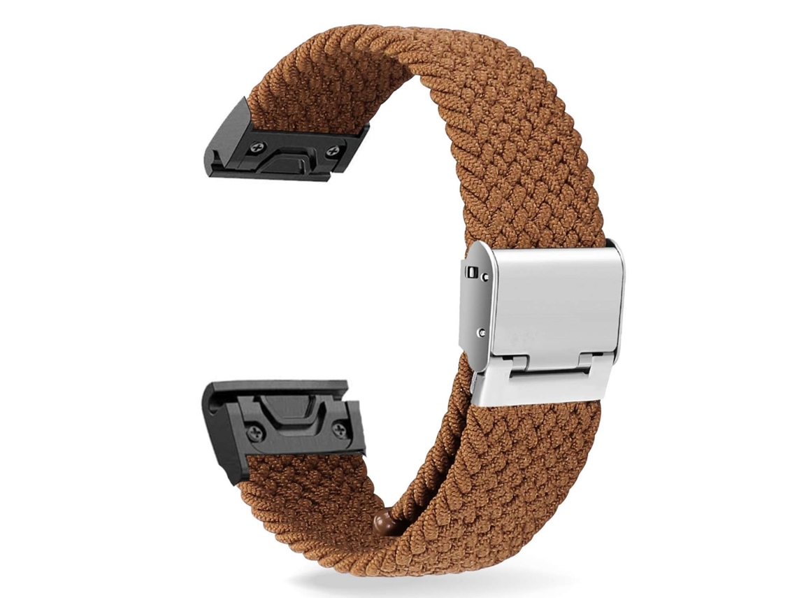 Bracelete Pulseira Entrançada Flexível para Garmin Forerunner 945 Lte Castanho