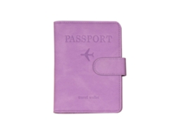 Porta-passaporte Multifuncional Em Couro Com Proteção Rfid, Porta, Documentos Portátil E Porta, Cartões De Viagem, Roxo