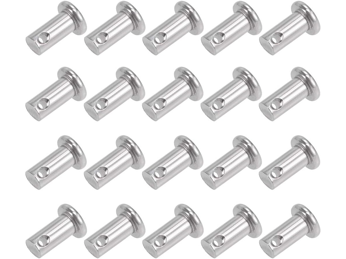 Pino de Travamento com Furo Único, Cabeça Plana 6mm X 12mm , Aço Inoxidável 304, 20 Unid CHABERLU