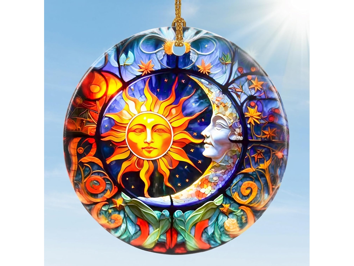 Décorations De Soleil Et Lune – Ornamentos De Bourdon Para Arbre, Troca De Cadeias De Lembranças De Férias