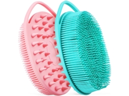 Conjunto De 2 Escovas Silicone Para Banho Com Gancho, Esfoliantes E Massageadoras, Macias E Duráveis Para Limpeza
