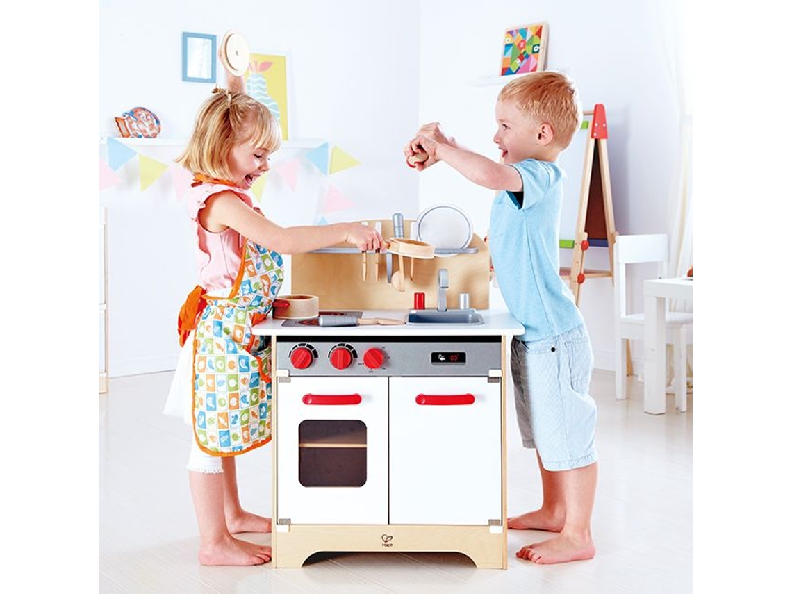 Cozinha De Brinquedo Hape Cozinha Infantil De Madeira Branca Com Forno E Geladeira.