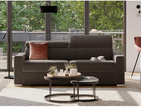 Sofá Cama DUNLOPILLO (196 x 94 x 100 Tamanho Cama: 140 - 159 cm - Veludo - Castanho)