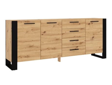 Cómoda AKL FURNITURE PRIVATE Nuka (Bege - Madeira engenheirada - 197x45x87 cm)
