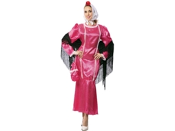Fato de chulapa vestido rosa com lenço para mulher