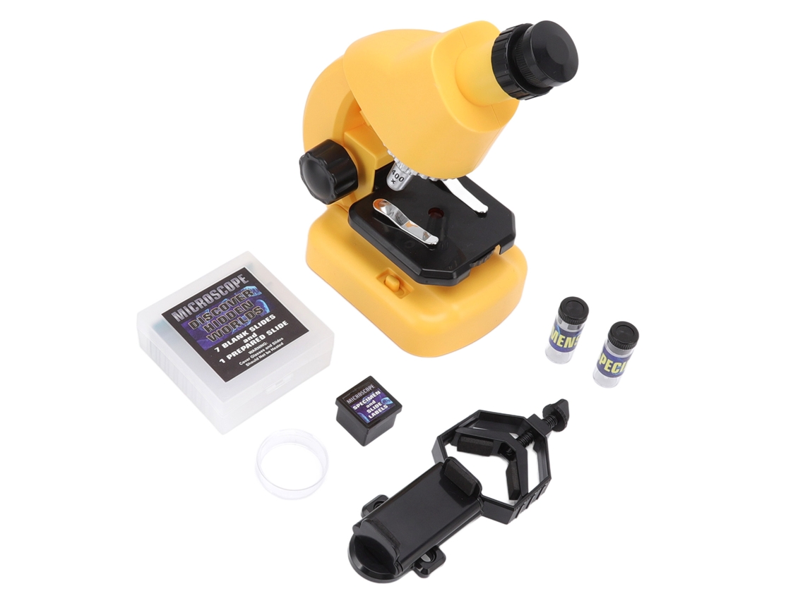 Walshlxq microscópio para Crianças 100x 400x 1200x com Luz Dupla Kit de Ciência Stem Brinquedo de Experimentos Diy