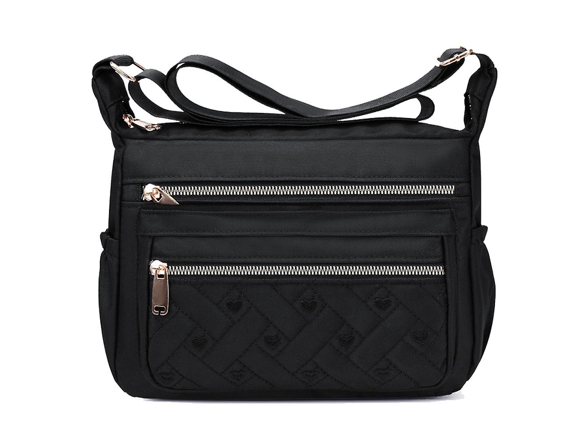 Bolsa de ombro multifuncional, moderna, casual, tecido Oxford de nylon preto AQUAFORGE