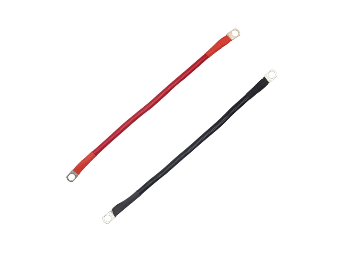 2 Cabos De Bateria 4awg 25mm² 30cm, Conexão Fácil E Resistente Ao Calor.