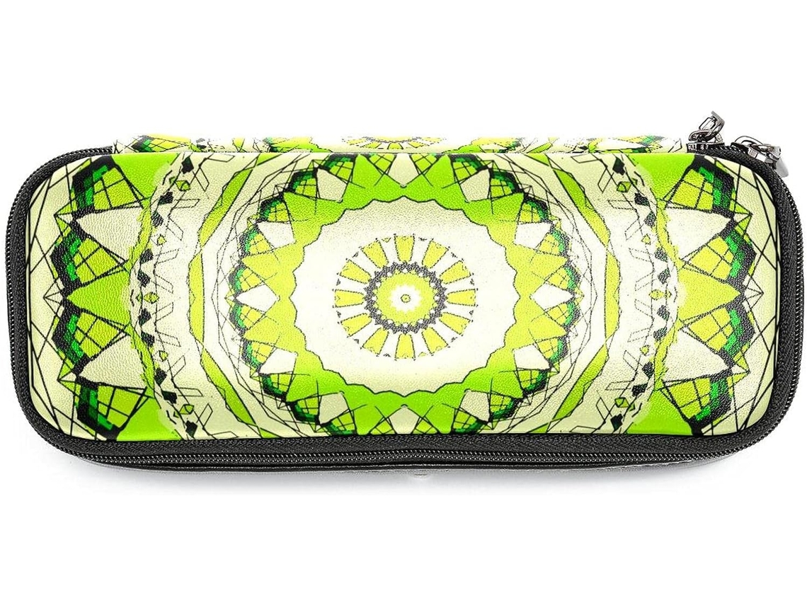 Estojo Mandala, Cor Verde Hippie, Com Grande Capacidade, Ideal Escola, Escritório, Adultos, Meninas E Meninos