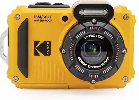 Máquina Fotográfica Compacta Impermeável KODAK WPZ2 + SD 16GB (Amarelo - 16 MP - ISO: 100 a 3200 - Zoom Ótico: 4x)