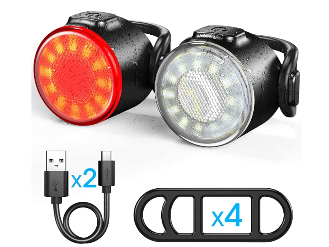 Conjunto Luz Bicicleta 6modos Ipx8 Mtb/estrada A Preto Yizhood