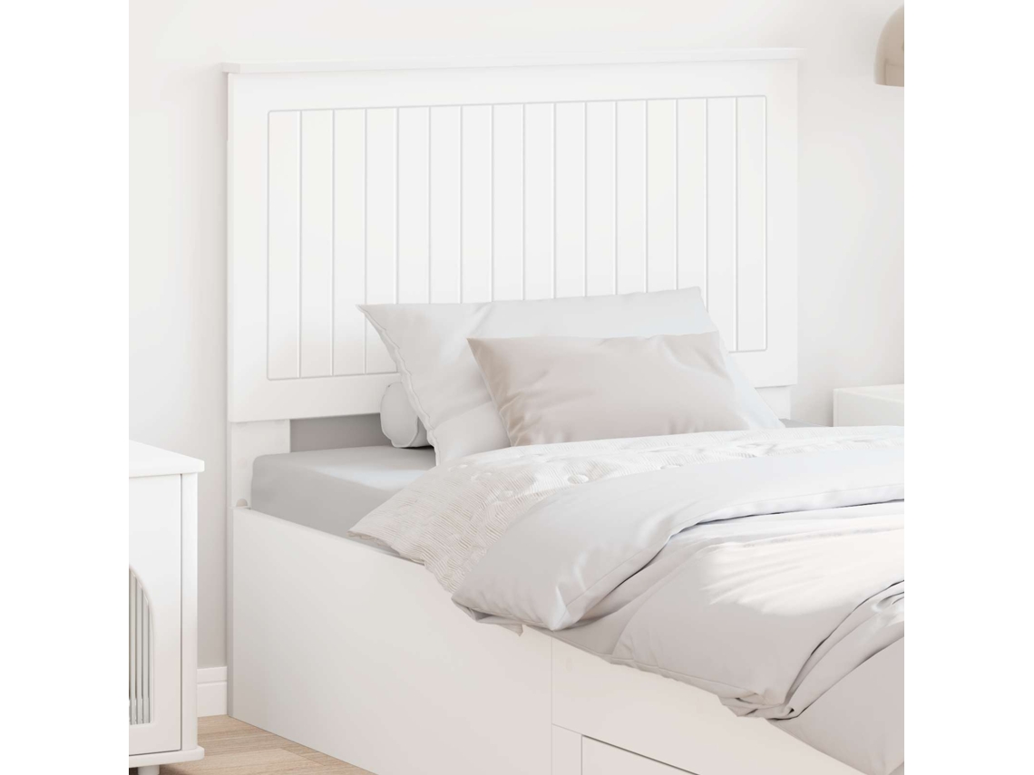 Vidaxl Cabeceira Com Cabeceira Branco 100 Cm Madeira Processada