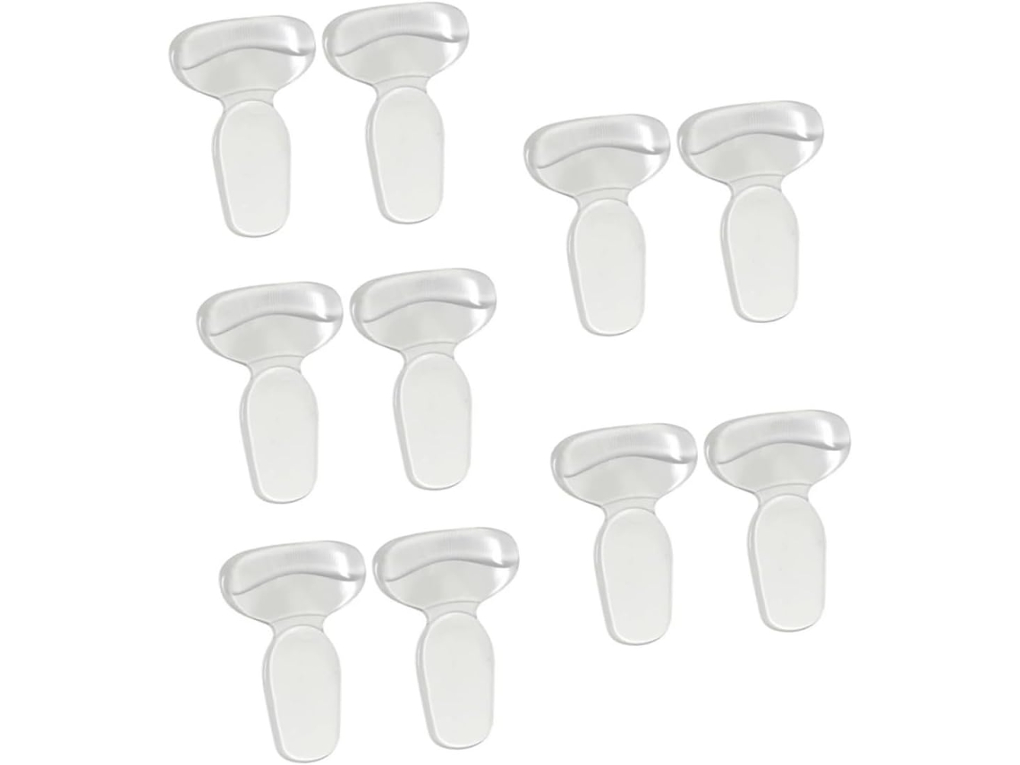 Conjunto De 5 Pares Protetores Calcanhar Transparentes Em Pu Para Prevenir Lesões, Resistentes À Fricção E Confortáveis