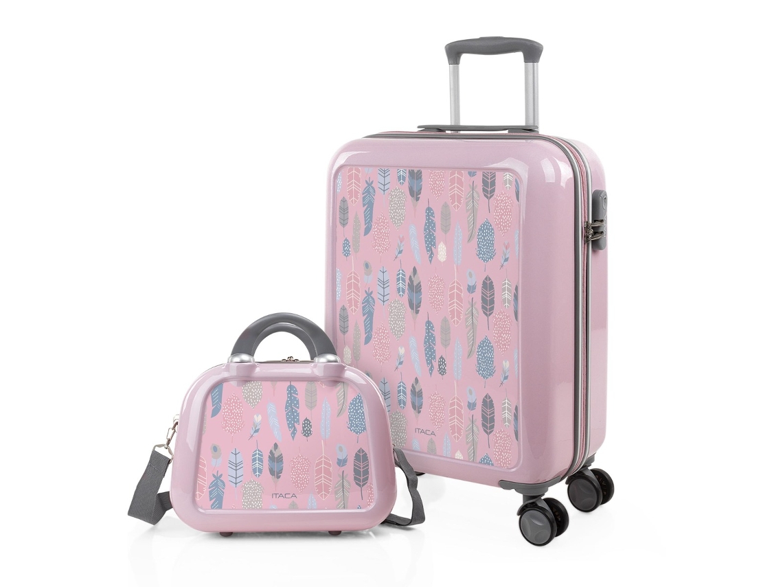 Conjunto de Malas ITACA Personalizadas Pena de Rosa 40X55X20 Cm 34L