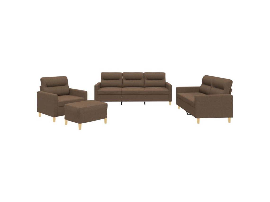 Sofa Set, Sofa Sets Vidaxl Marrom Tecido (n/a)