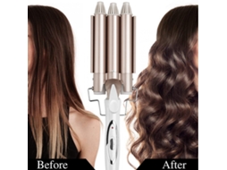 Modelador De Cachos Hair Wave 3 Barris - Para Cabelos Longos 25 Mm Com 2 Controles Temperatura, Aquecimento Rápido Em 30 Segundos-aquaforge