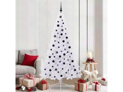Vidaxl Árvore De Natal Artificial Com 300 Leds Branco 210 Cm Pvc E Aço