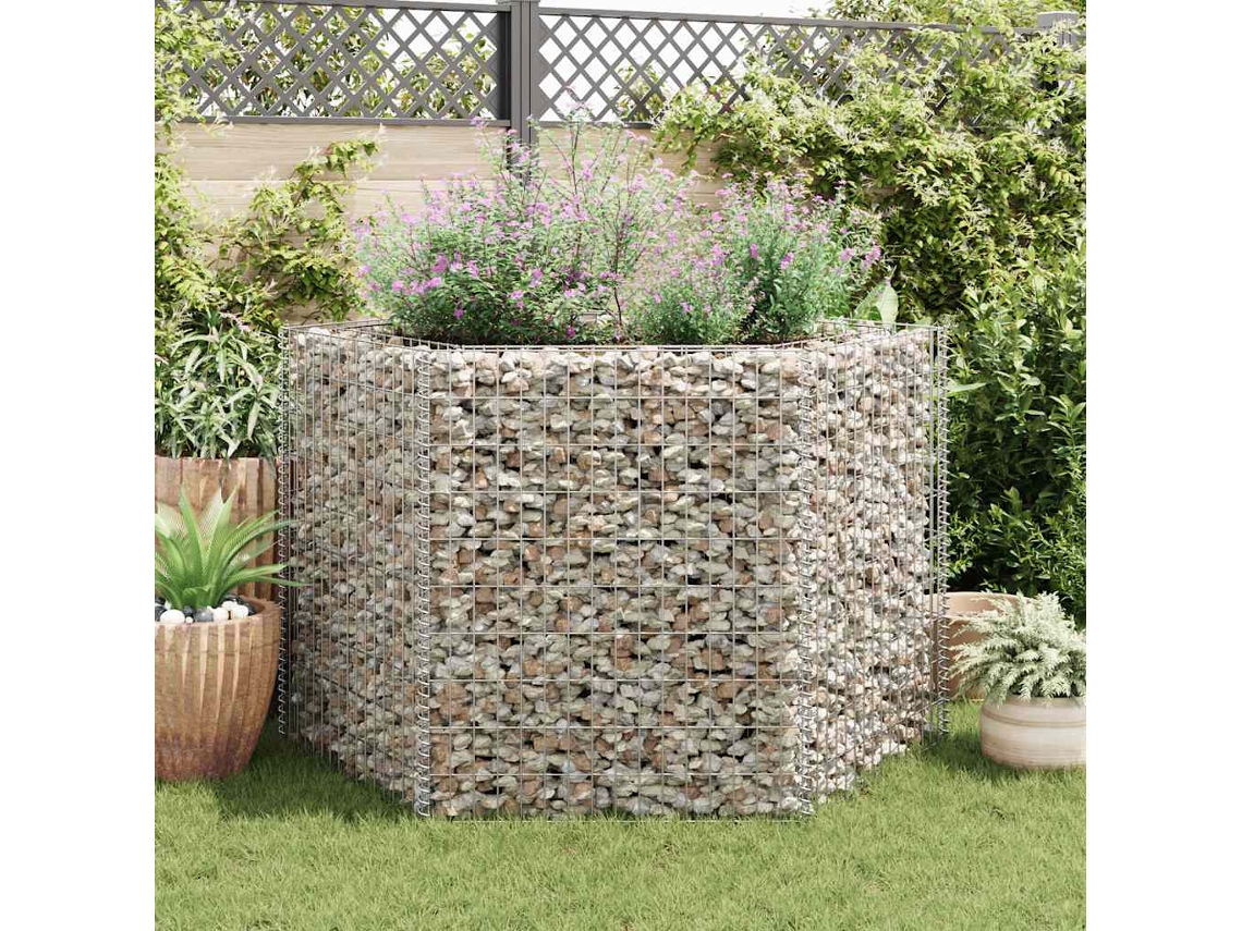 Vidaxl Canteiro Elevado/cesto Gabião Hexagonal 160x140x100 Cm