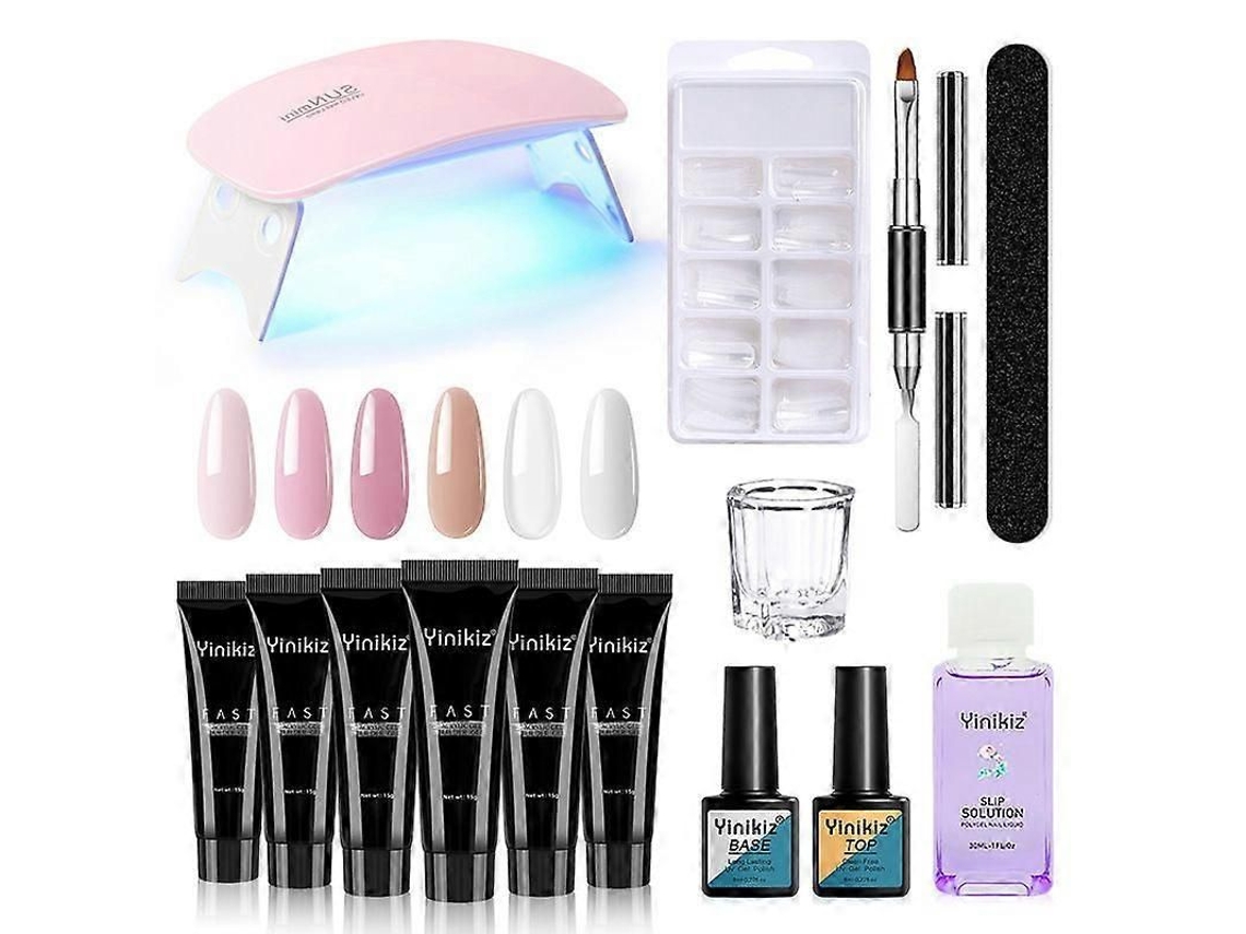 Cola de Cristal para Extensão Unhas em 6 Cores, Máquina Lâmpada Secagem Unhas, Uv Fototerapia, Cop o Tira Pol GOKOCO