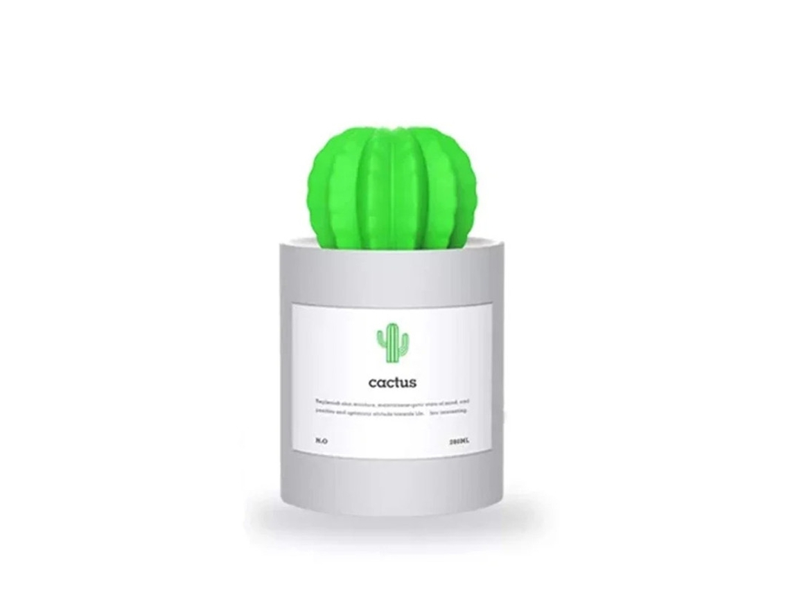 Mini Umidificador Cactus Usb Cool Mist 280ml Ultrassilencioso Bestvite Cinza