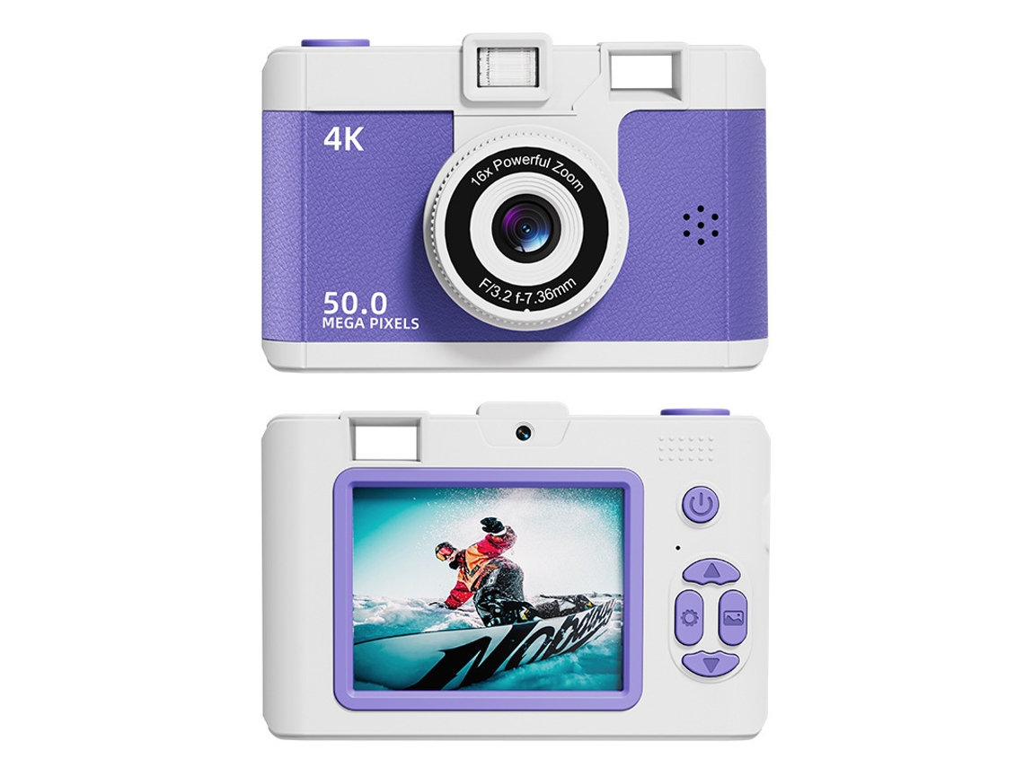 Câmara Digital Tela De 2,4 Polegadas, 50mp, Zoom De 16x (roxa - Cartão De 32g) Cuich