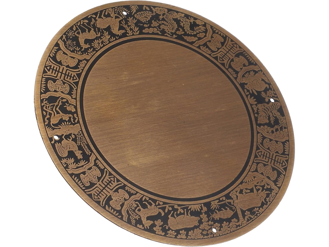 Placa De Latão Para Armário, Mesa De Console, Design Vintage Do Zodíaco Chinês Para Entretenimento