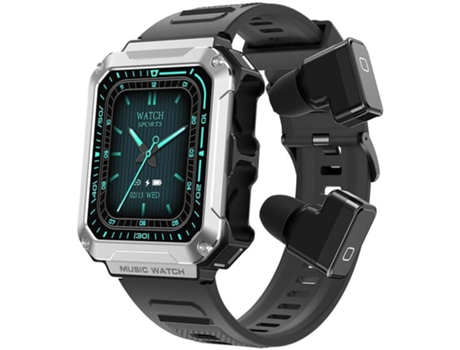 Smartwatch com Auscultadores Tws LEMFO T93 Prata