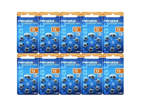 RENATA Za 13 60 Baterias para Aparelhos Auditivos 310 Mah 1 4 V