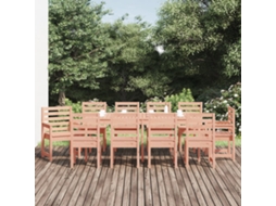 Vidaxl 11 Pcs Conj. Jantar P/ Jardim Madeira De Douglas Maciça