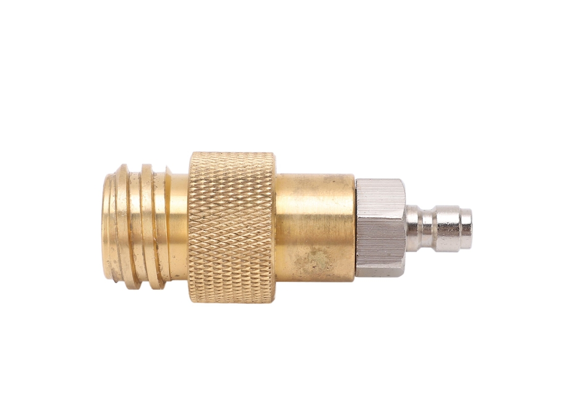 Adaptador de recarga de refrigerante, conector de latão, rosca macho TR21-4, para substituição