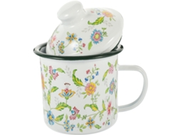 Caneca Vintage De Esmalte De 500ml Com Tampa De Metal Espessa, Ao Calor E Multifuncional, Para Café