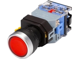 Botão De Pressão Iluminado La38 22mm Com Trava Automática E Reset, Botão Plano De 24v, Vermelho E Verde, Com Botão De