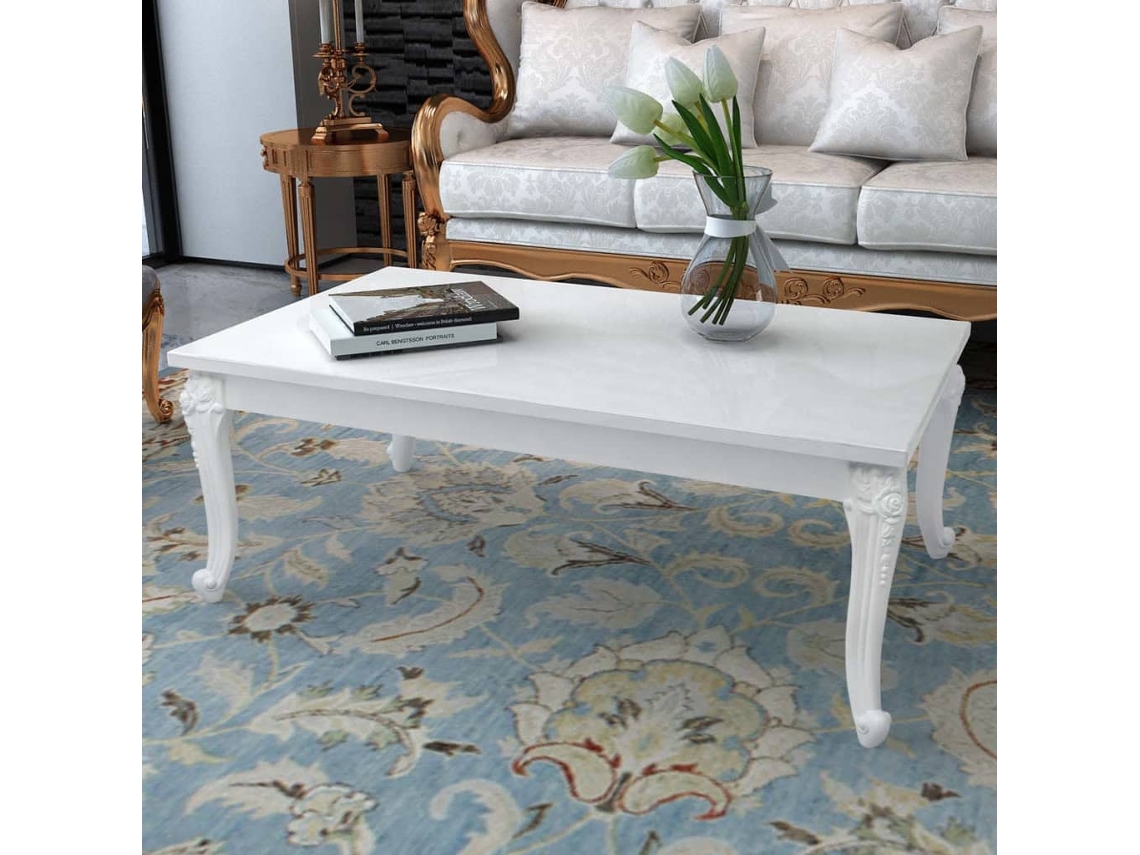 Vidaxl Mesa De Centro 115x65x42 Cm Branco Brilhante