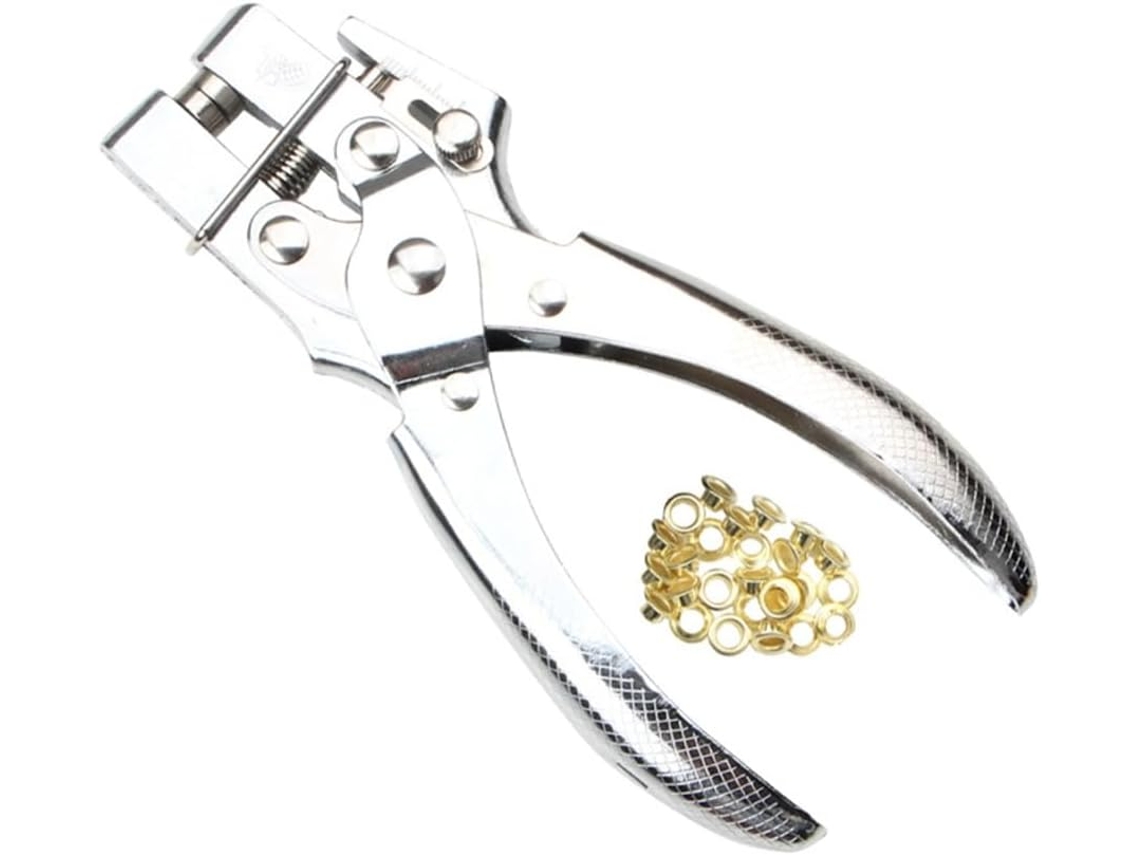 Conjunto de Ilhós, Alicate para Ilhós Metálicos 5mm com Furador