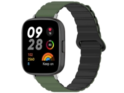 Bracelete para Redmi Watch 3 Silicone Magnético Verde exército e Preto XIAOMOYU