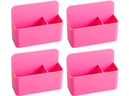 Organizador Magnético para Geladeira com 4 Peças Quadro Branco e Acessórios de Organização Sala Aula 12 (rosa)