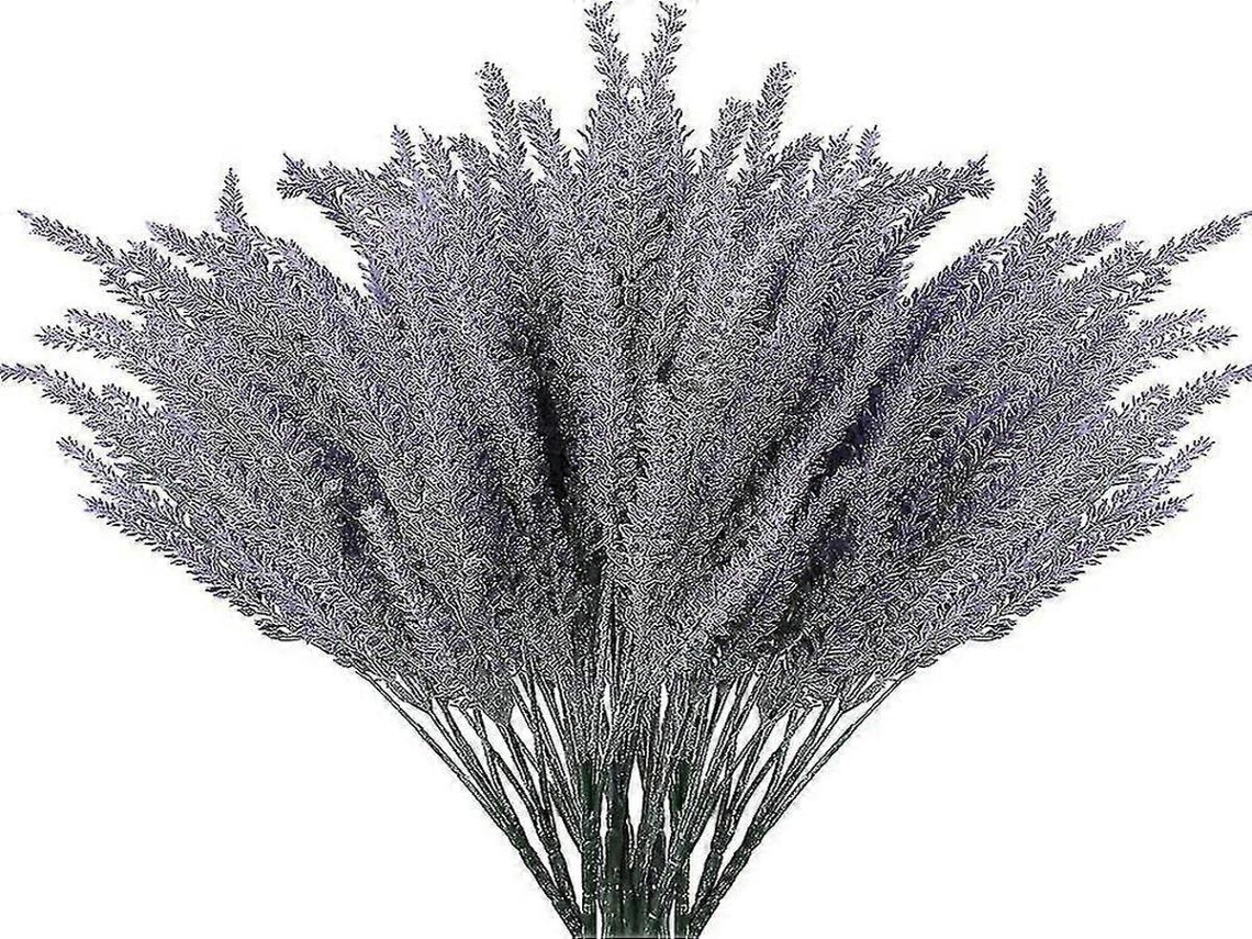 Lavanda Artificial - 12 Flores - Branco, Rosa, Plástico - Para Interiores E Casamentos | Lurelia